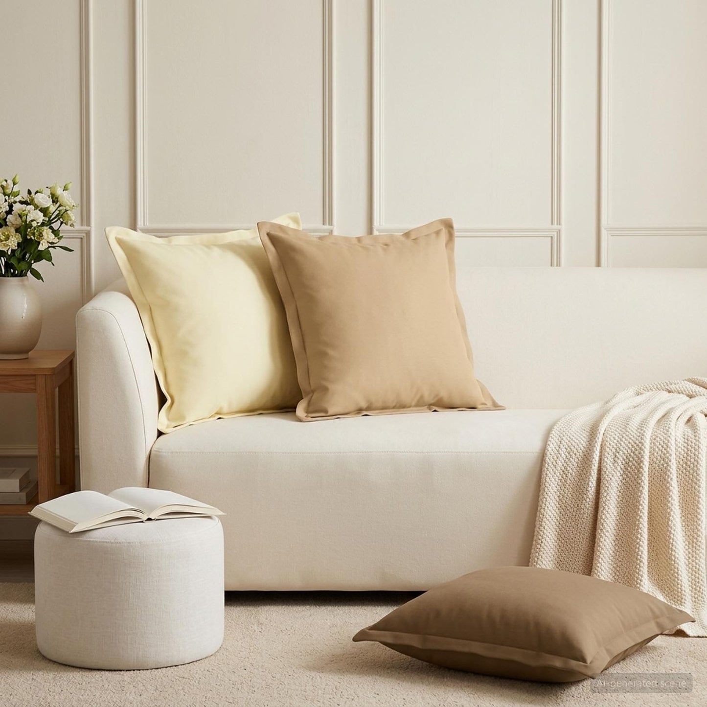 vidaXL Μαξιλάρι με μαξιλάρι HOUTEN 12 τμχ. Taupe Πολυεστέρας