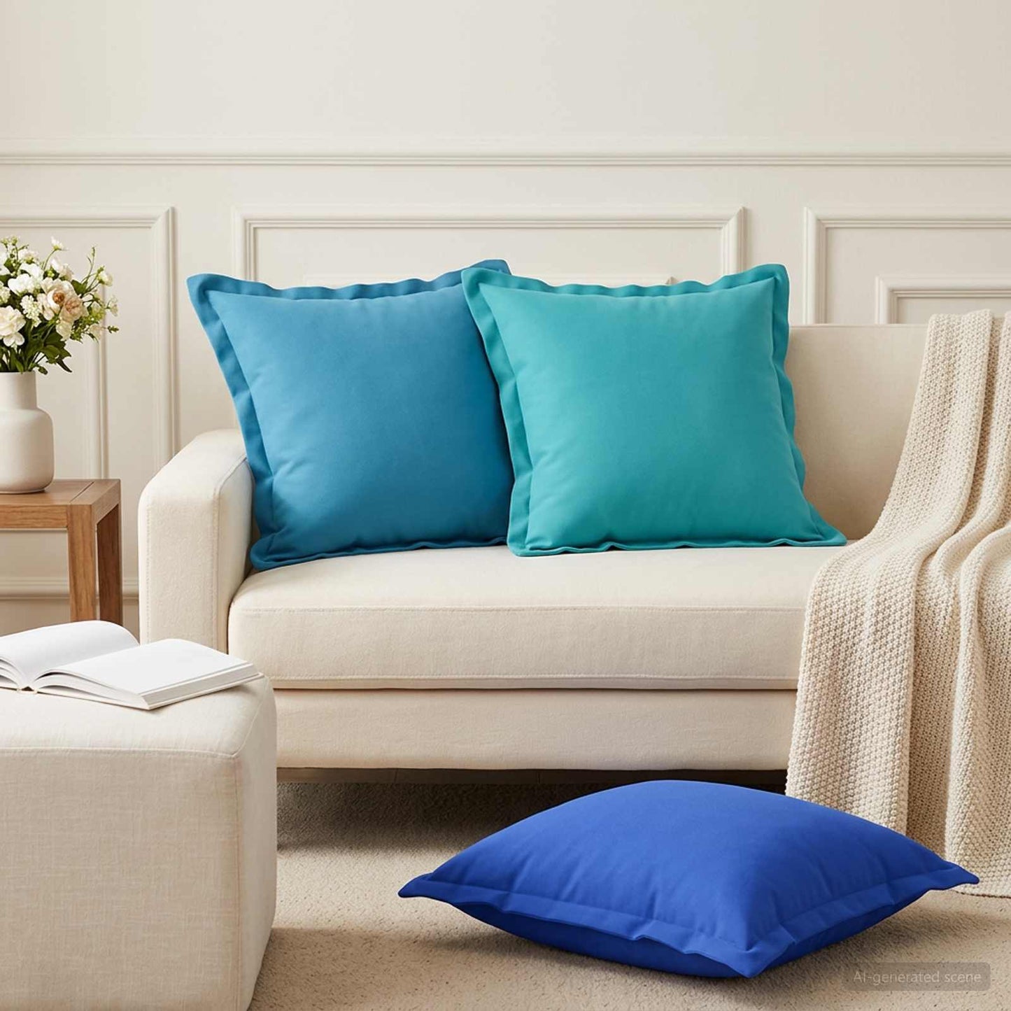 vidaXL Μαξιλάρι Ρίψης 2 τμχ. HOUTEN Τιρκουάζ 50 x 50 cm Πολυεστέρας