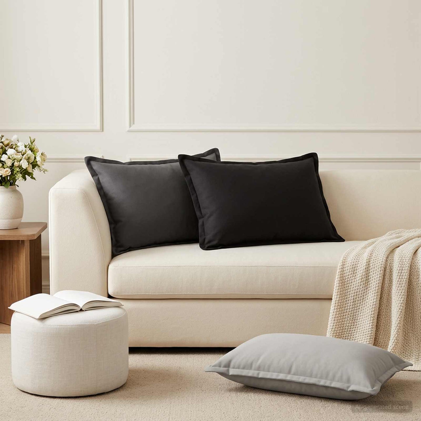 vidaXL Μαξιλάρι με μαξιλάρι HOUTEN 2 τμχ. Ανθρακί Πολυεστέρας