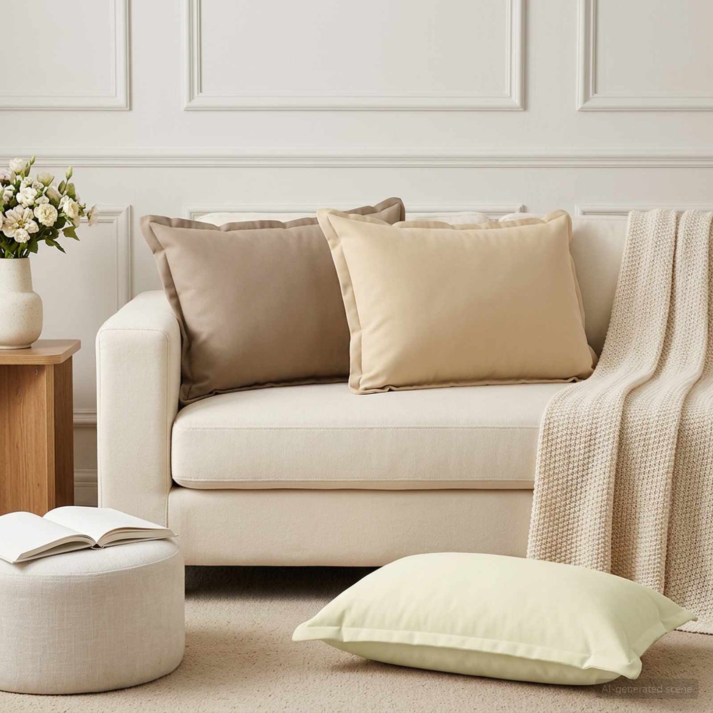 vidaXL Μαξιλάρι 2 τμχ. HOUTEN Taupe 50 x 80 cm Πολυεστέρας