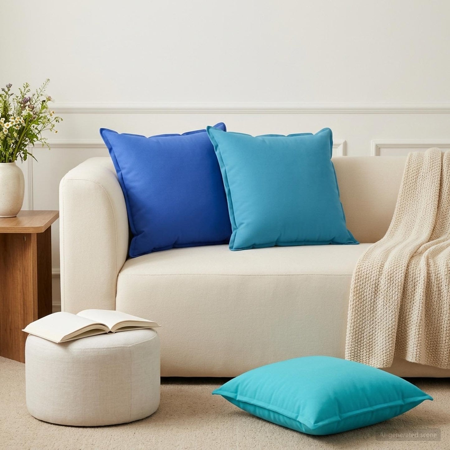 vidaXL Μαξιλάρι Ρίψης 2 τμχ. HOUTEN Τιρκουάζ 55 x 55 cm Πολυεστέρας