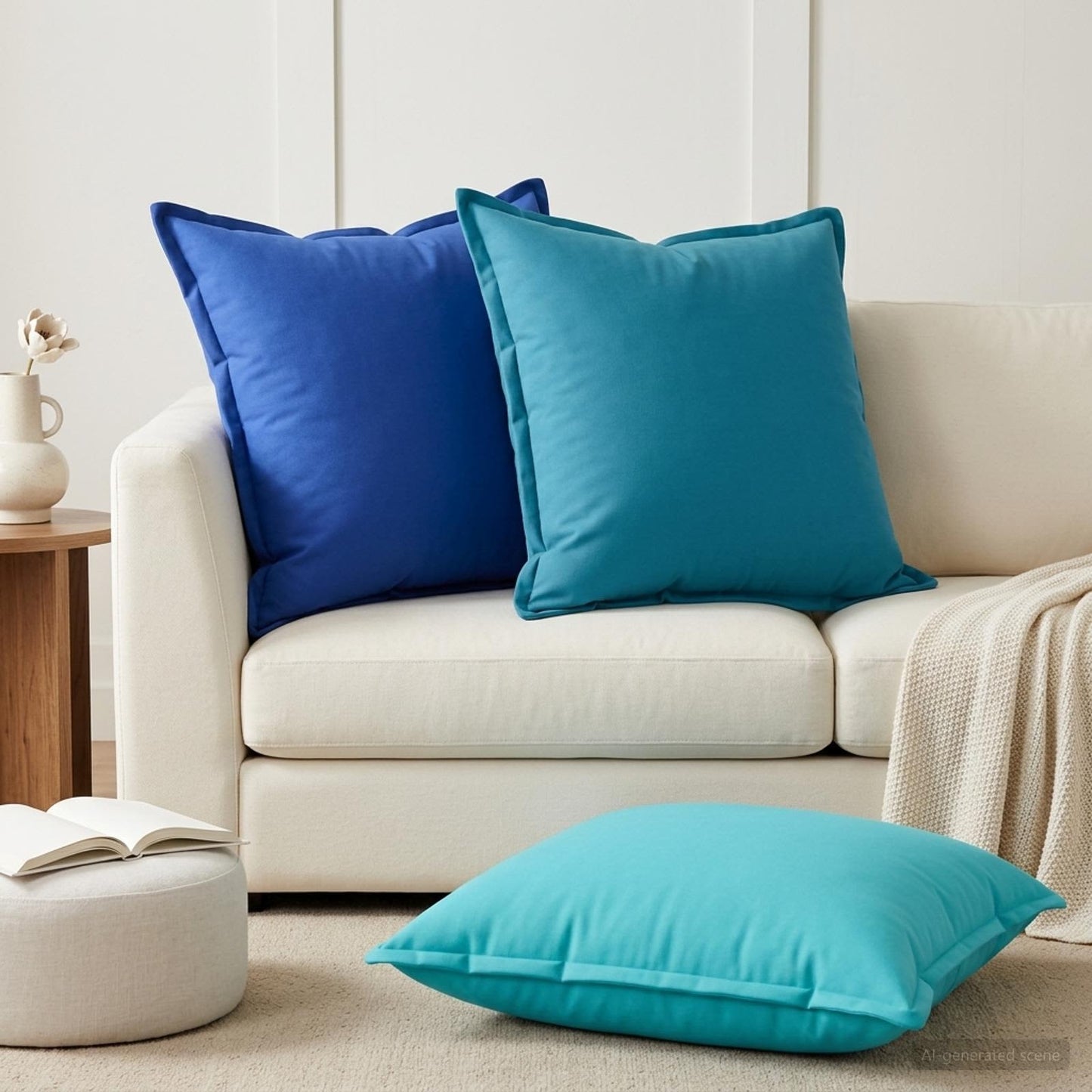 vidaXL Μαξιλάρι 2 τμχ. HOUTEN Τιρκουάζ 65 x 65 εκ. Πολυεστέρας