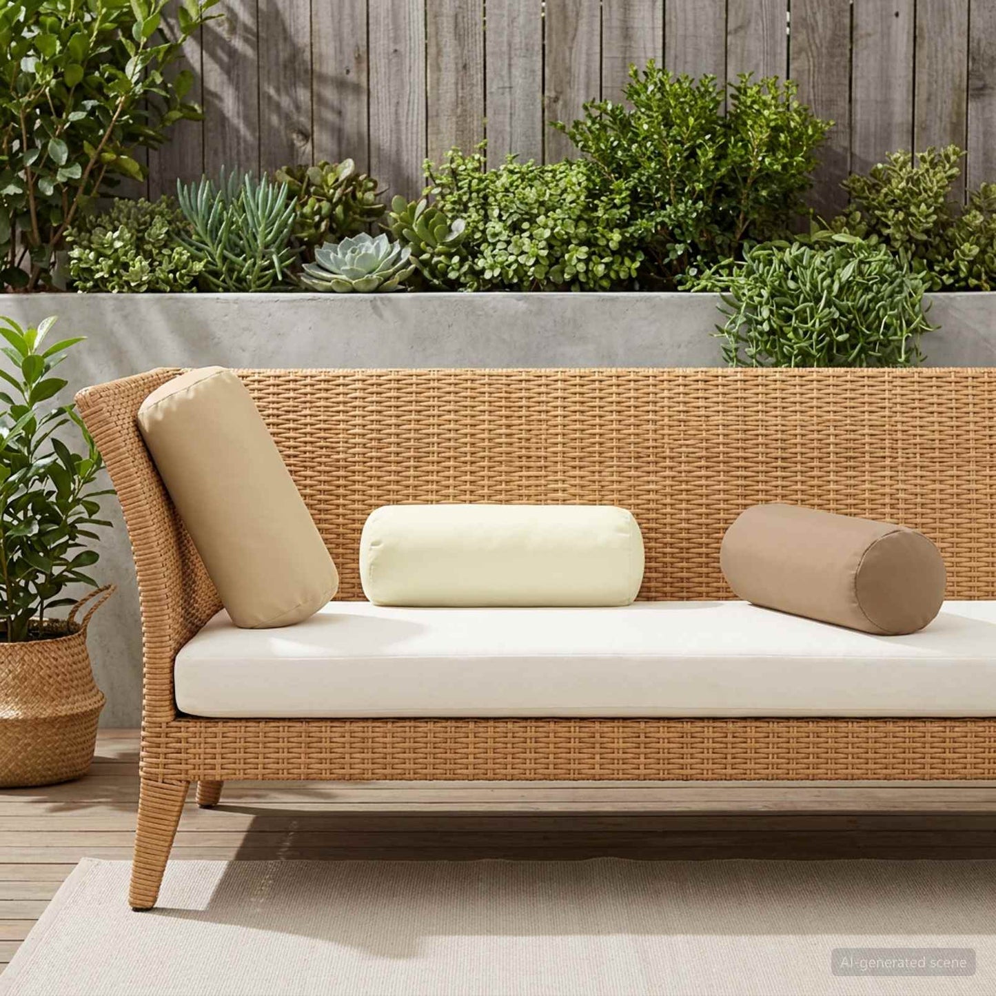 vidaXL Μαξιλάρι 6 τμχ. HEERLEN Κρεμ Ø 15 x 40 εκ Πολυεστέρας