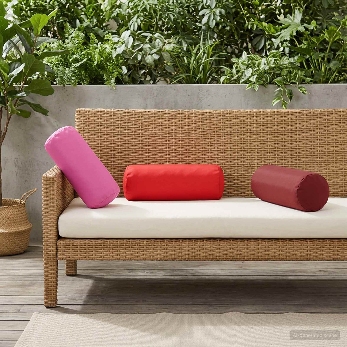 vidaXL Μαξιλάρι 2 τμχ. HEERLEN Ροζ Ø 15 x 40 εκ Πολυεστέρας