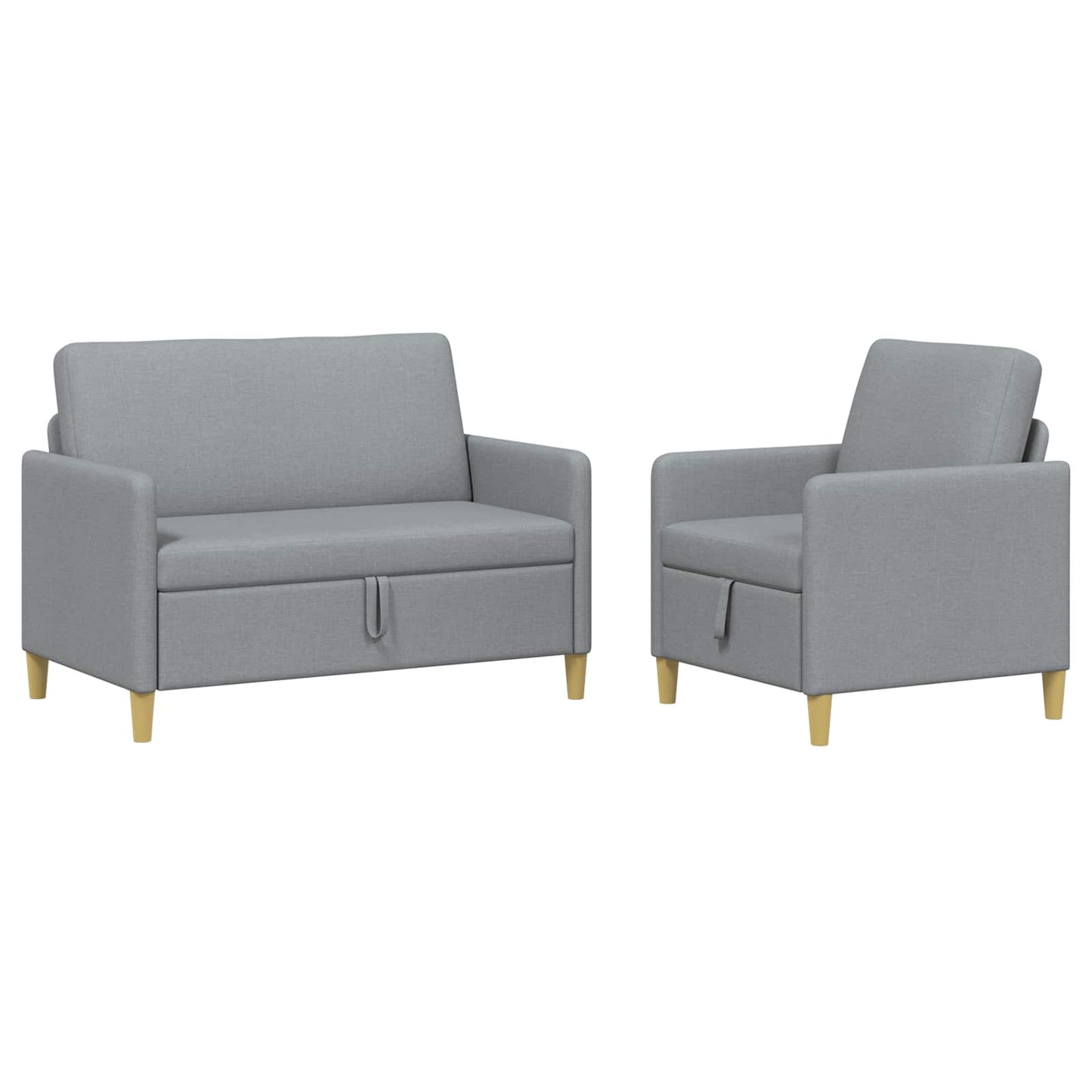 vidaXL Σαλονάκι Σετ Με Αποθηκευτικό Χώρο 2 pcs Ανοιχτό γκρι