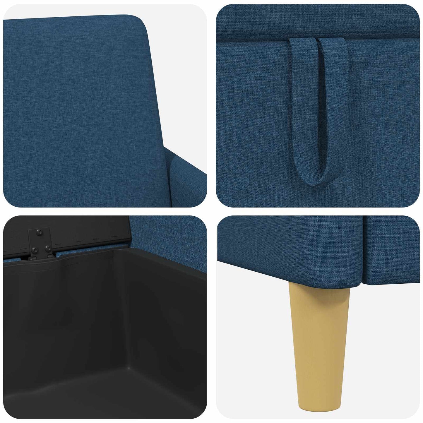 vidaXL Σαλονάκι Σετ Με Αποθηκευτικό Χώρο 2 pcs Μπλε Πολυεστέρας