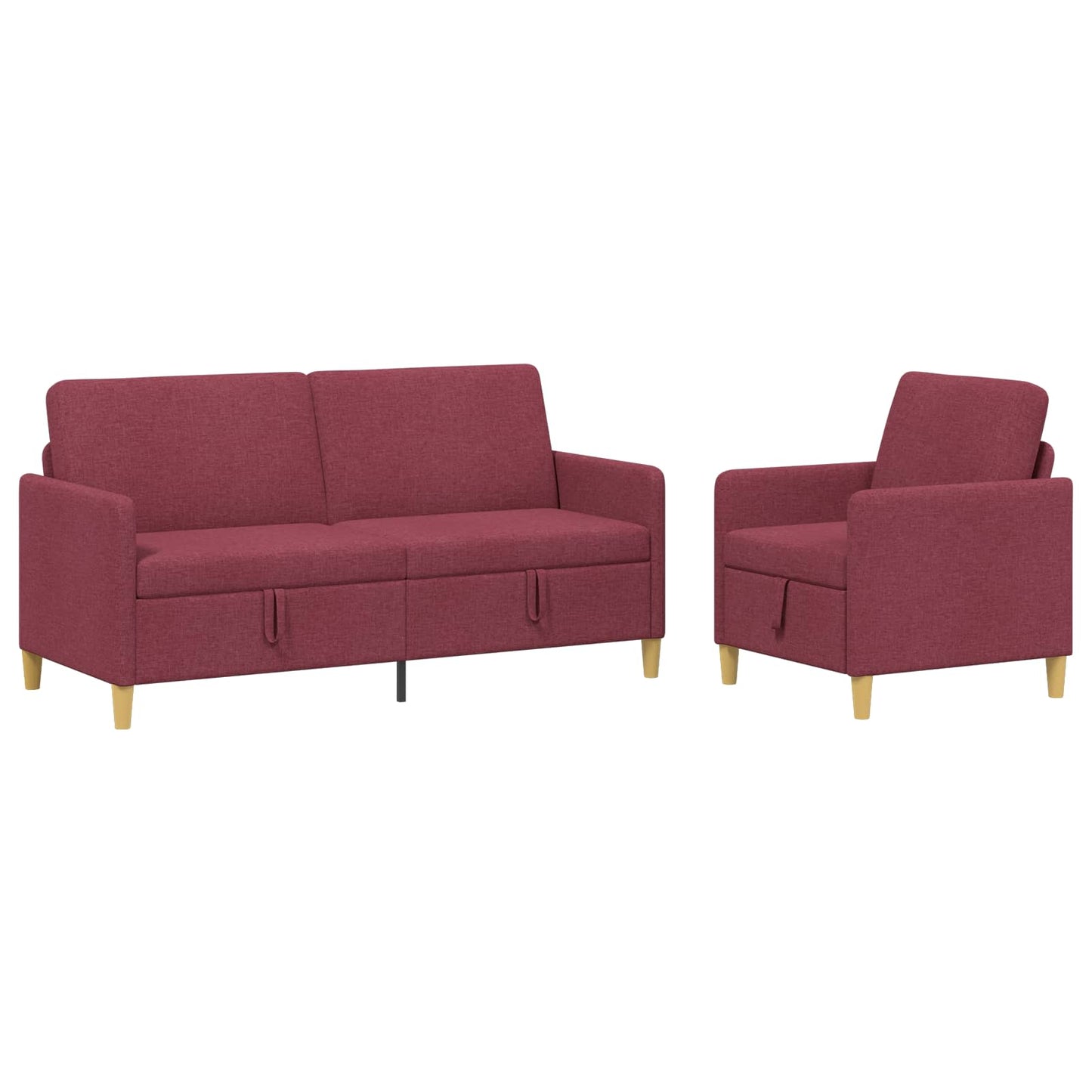 vidaXL Σαλονάκι Σετ Με Αποθηκευτικό Χώρο 2 pcs Κόκκινο Πολυεστέρας