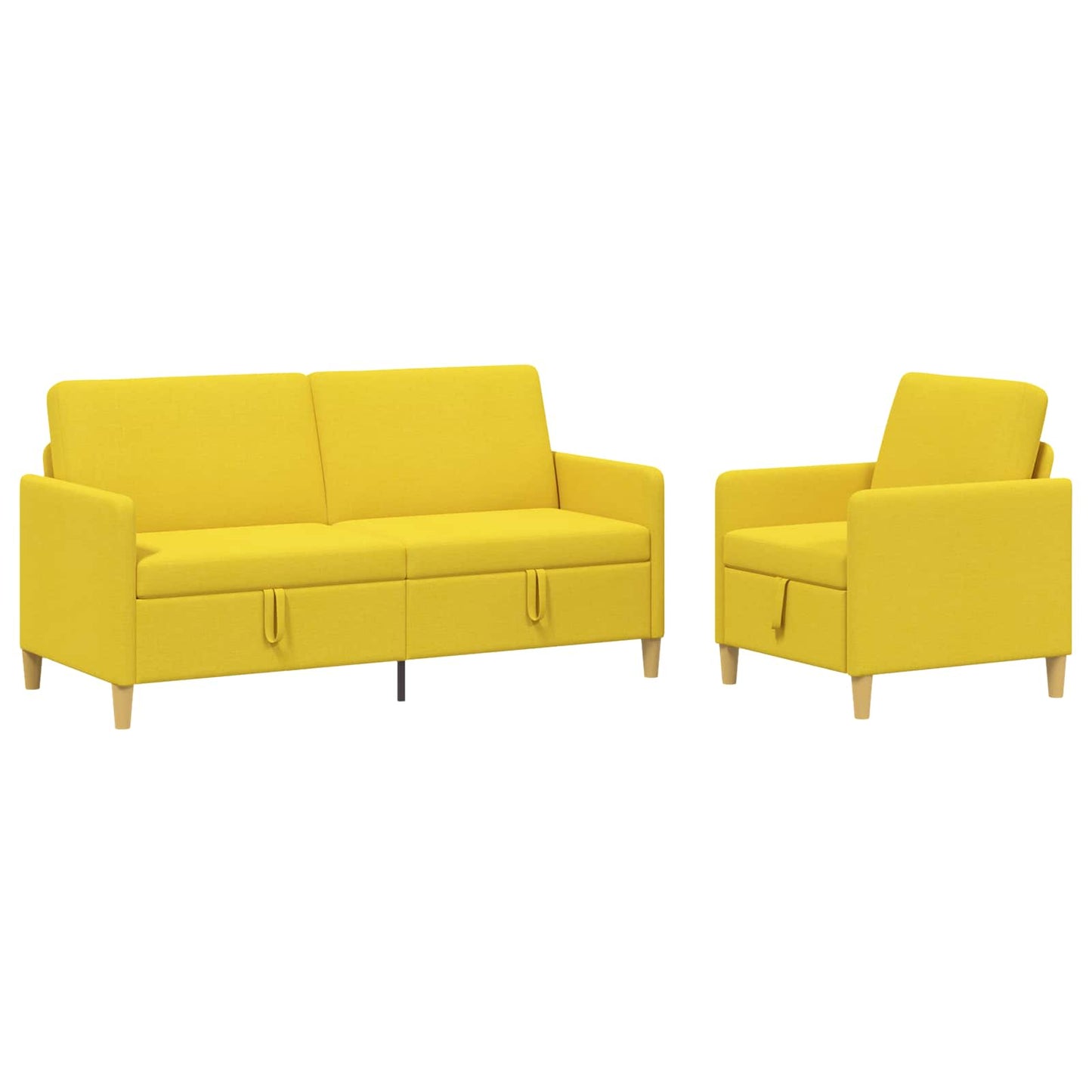 vidaXL Σαλονάκι Σετ Με Αποθηκευτικό Χώρο 2 pcs Απαλό Κίτρινο