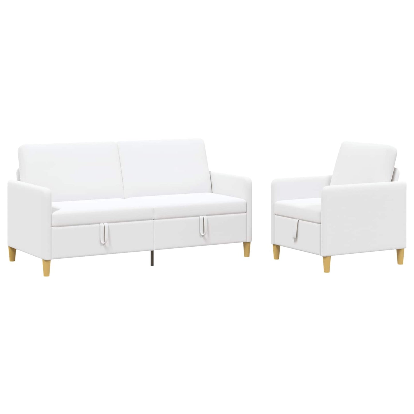 vidaXL Σαλονάκι Σετ Με Αποθηκευτικό Χώρο 2 pcs Λευκό Πολυεστέρας