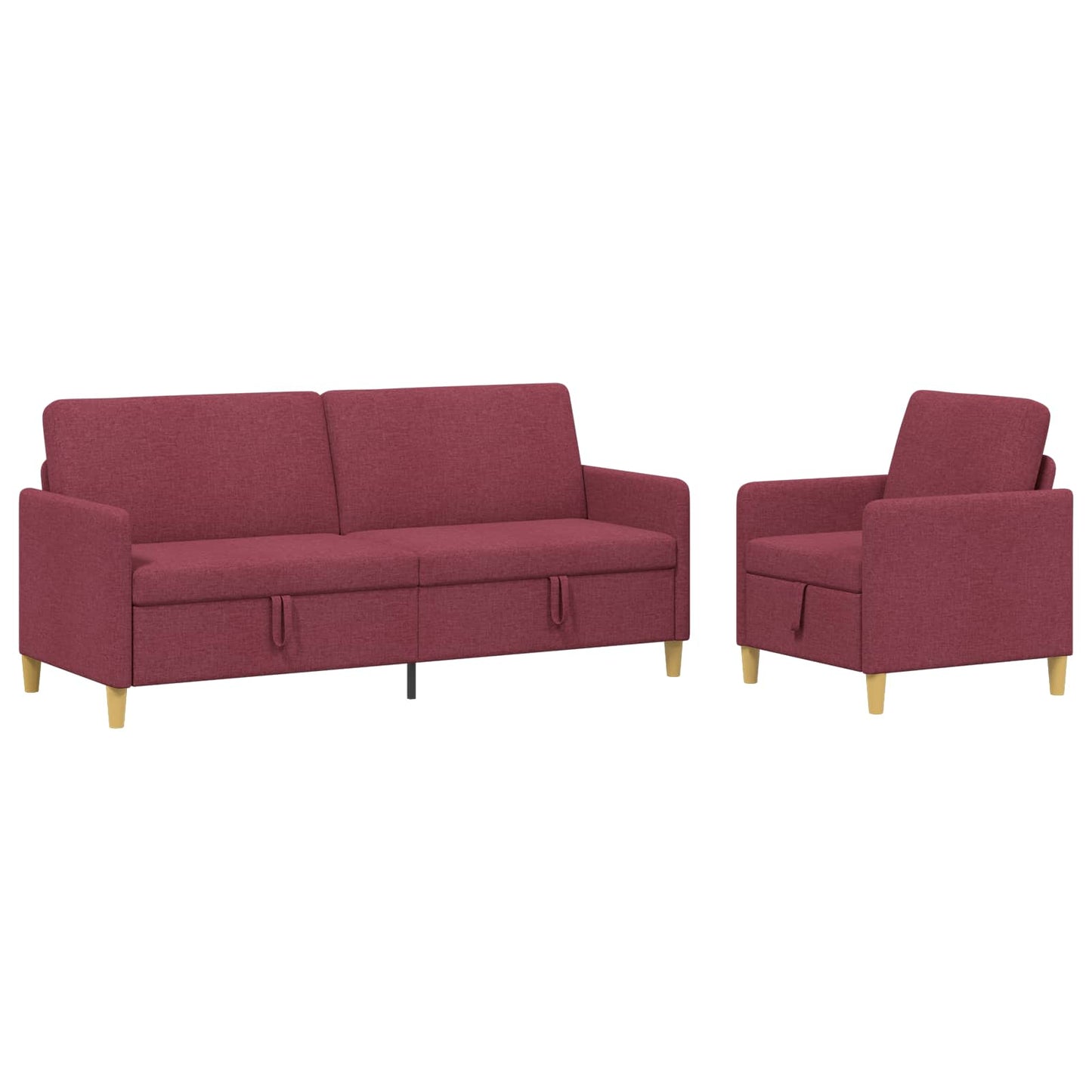 vidaXL Σαλονάκι Σετ Με Αποθηκευτικό Χώρο 2 pcs Κόκκινο Πολυεστέρας