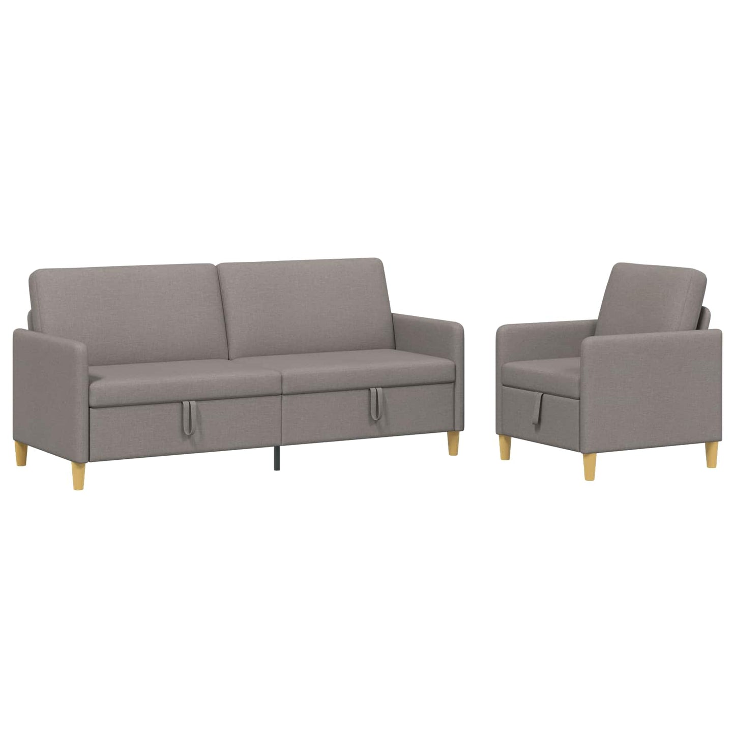vidaXL Σαλονάκι Σετ Με Αποθηκευτικό Χώρο 2 pcs Taupe Πολυεστέρας