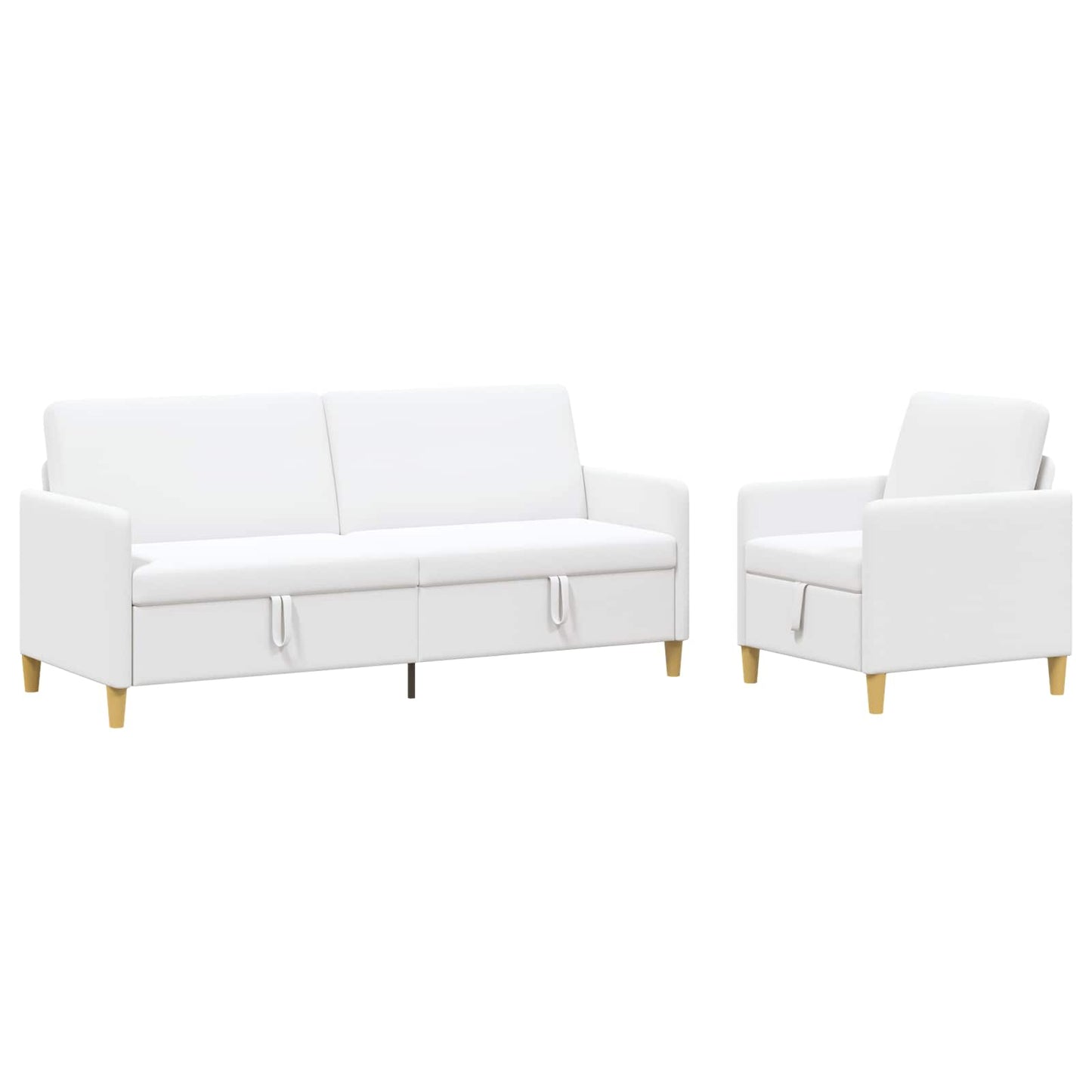vidaXL Σαλονάκι Σετ Με Αποθηκευτικό Χώρο 2 pcs Λευκό Πολυεστέρας