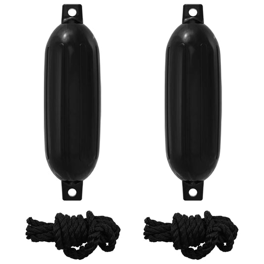 vidaXL Φτερά Σκαφών 2 τμχ. Ø 16 x 58 εκ Μαύρο PVC