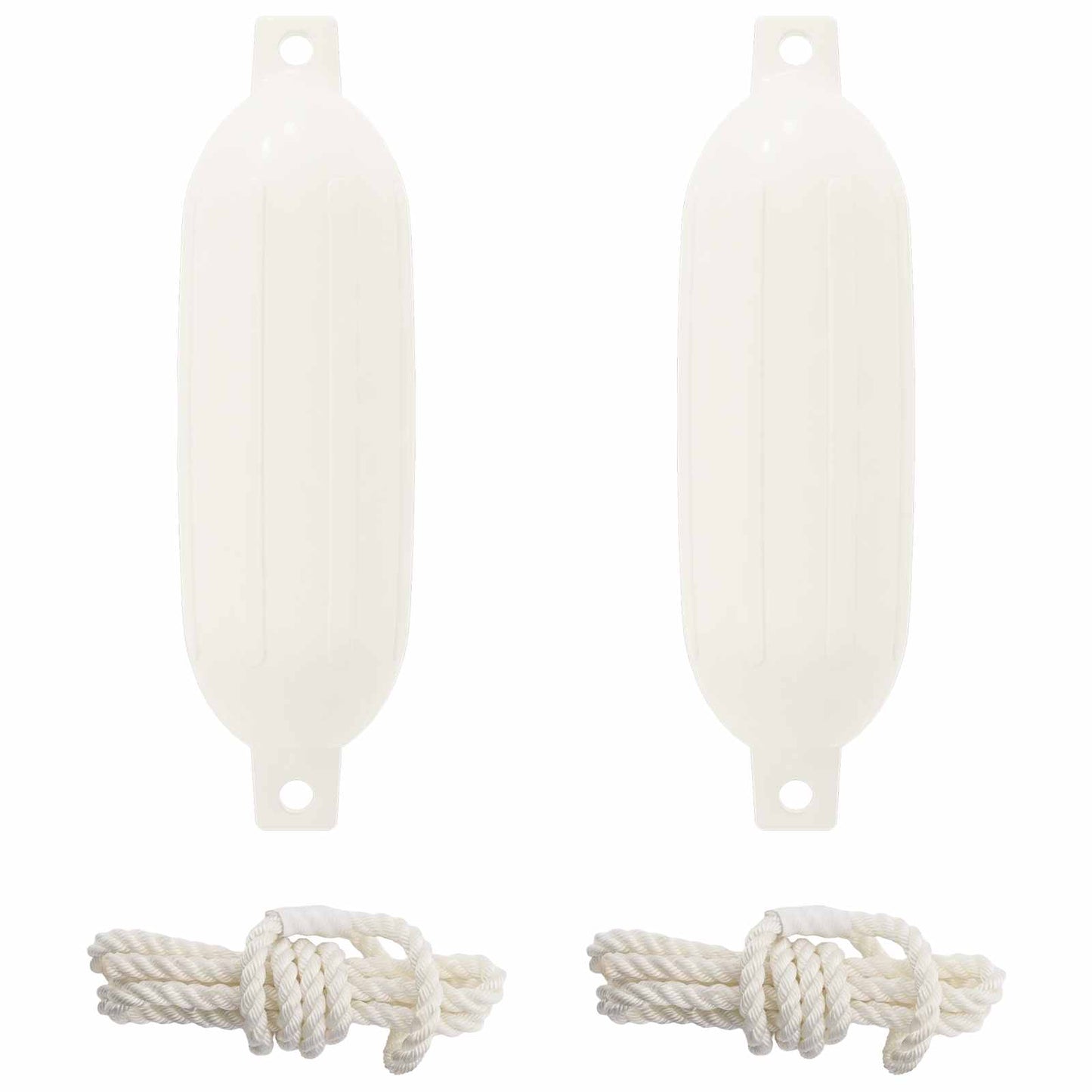 vidaXL Φτερά Σκαφών 2 τμχ. Ø 16 x 58 εκ Λευκό PVC