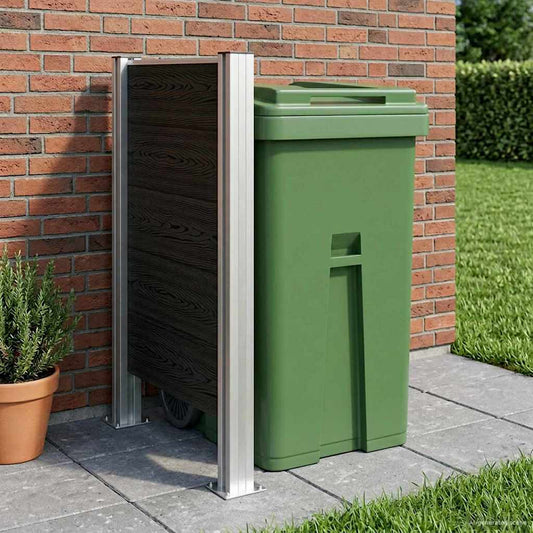 vidaXL Φράχτης Σκουπιδιών Γκρι 85 x 12 x 115 εκ Αλουμίνιο και WPC