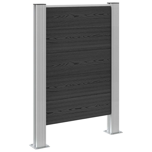 vidaXL Φράχτης Σκουπιδιών Γκρι 85 x 12 x 115 εκ Αλουμίνιο και WPC