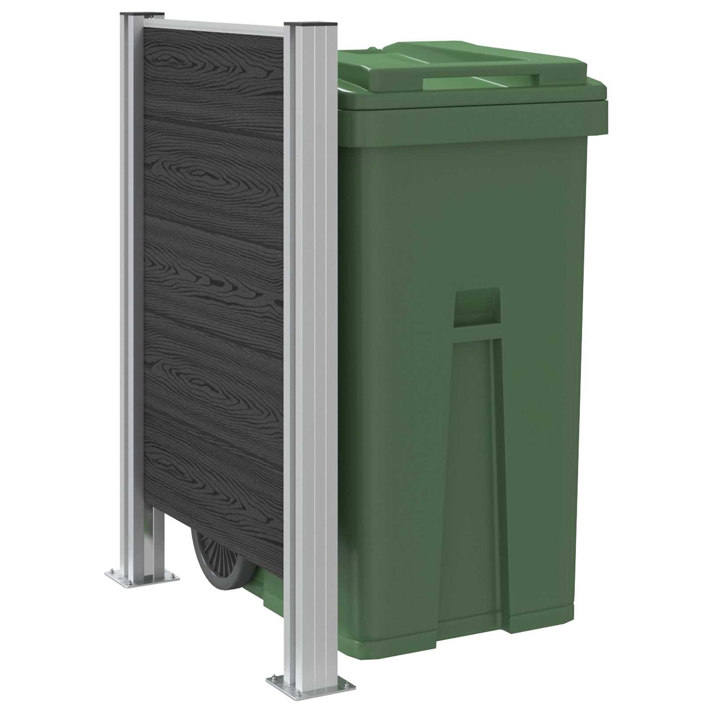 vidaXL Φράχτης Σκουπιδιών Γκρι 85 x 12 x 115 εκ Αλουμίνιο και WPC
