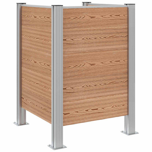 vidaXL Φράχτης Σκουπιδιών Καφέ 85 x 85 x 115 cm Αλουμίνιο και WPC