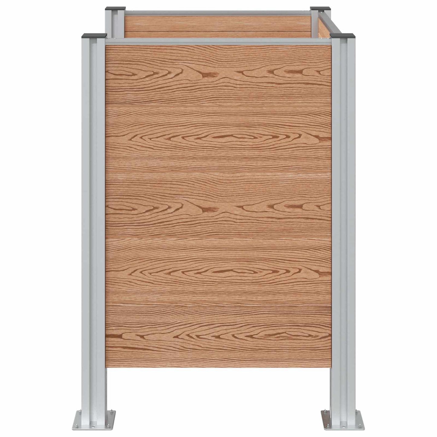vidaXL Φράχτης Σκουπιδιών Καφέ 85 x 85 x 115 cm Αλουμίνιο και WPC