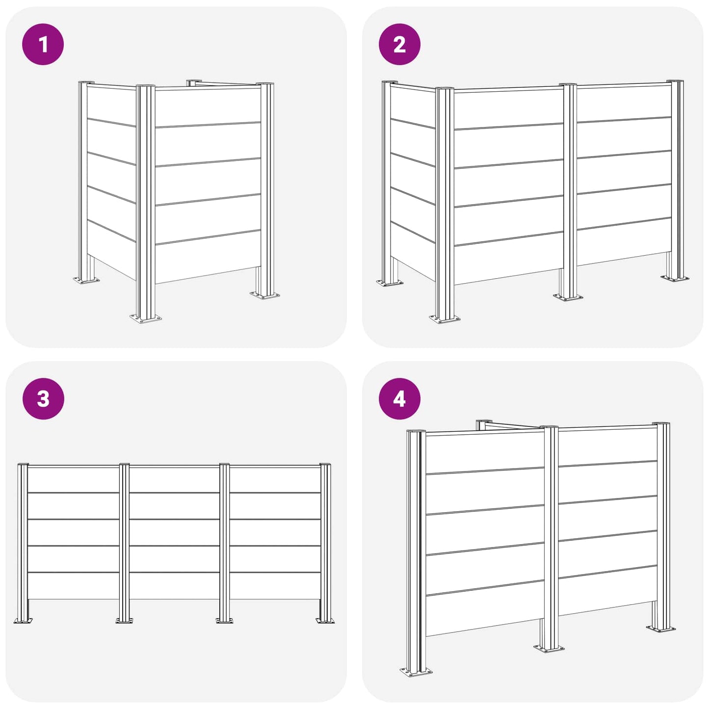 vidaXL Φράχτης Σκουπιδιών Καφέ 85 x 85 x 115 cm Αλουμίνιο και WPC