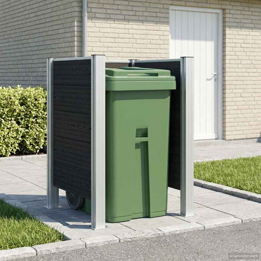 vidaXL Φράχτης Σκουπιδιών Γκρι 85 x 85 x 115 cm Αλουμίνιο και WPC