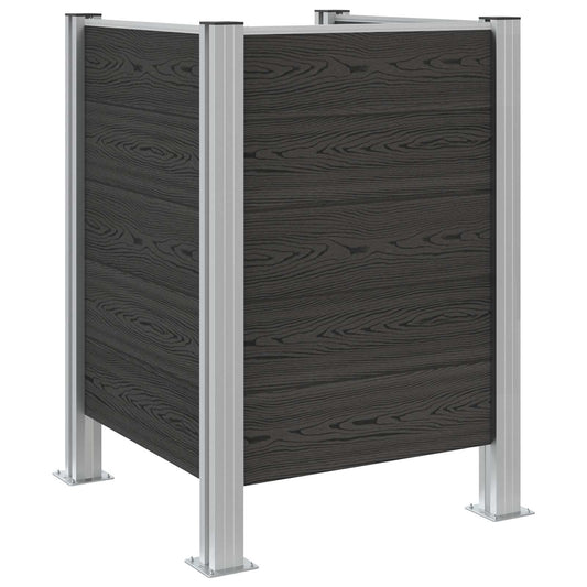 vidaXL Φράχτης Σκουπιδιών Γκρι 85 x 85 x 115 cm Αλουμίνιο και WPC