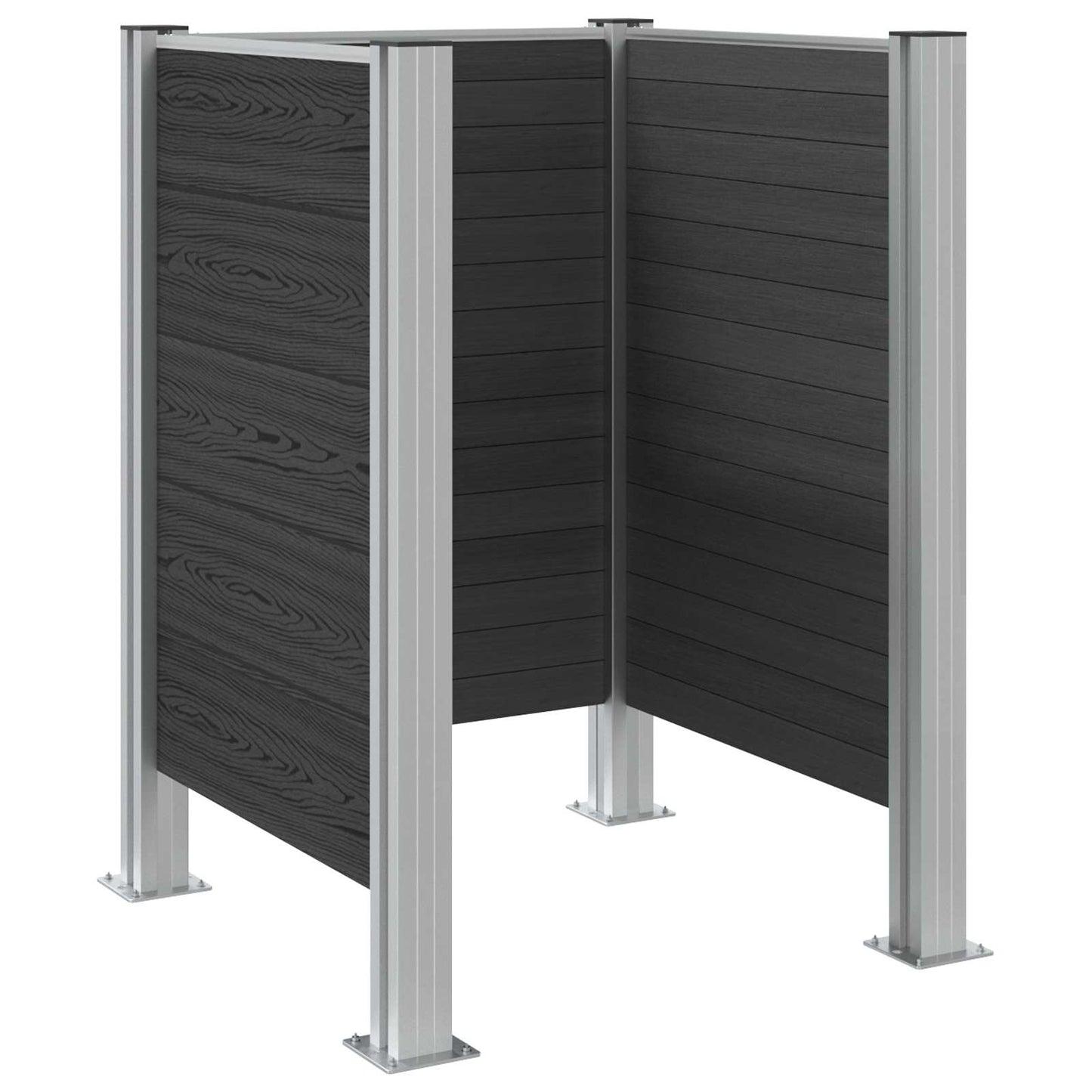 vidaXL Φράχτης Σκουπιδιών Γκρι 85 x 85 x 115 cm Αλουμίνιο και WPC