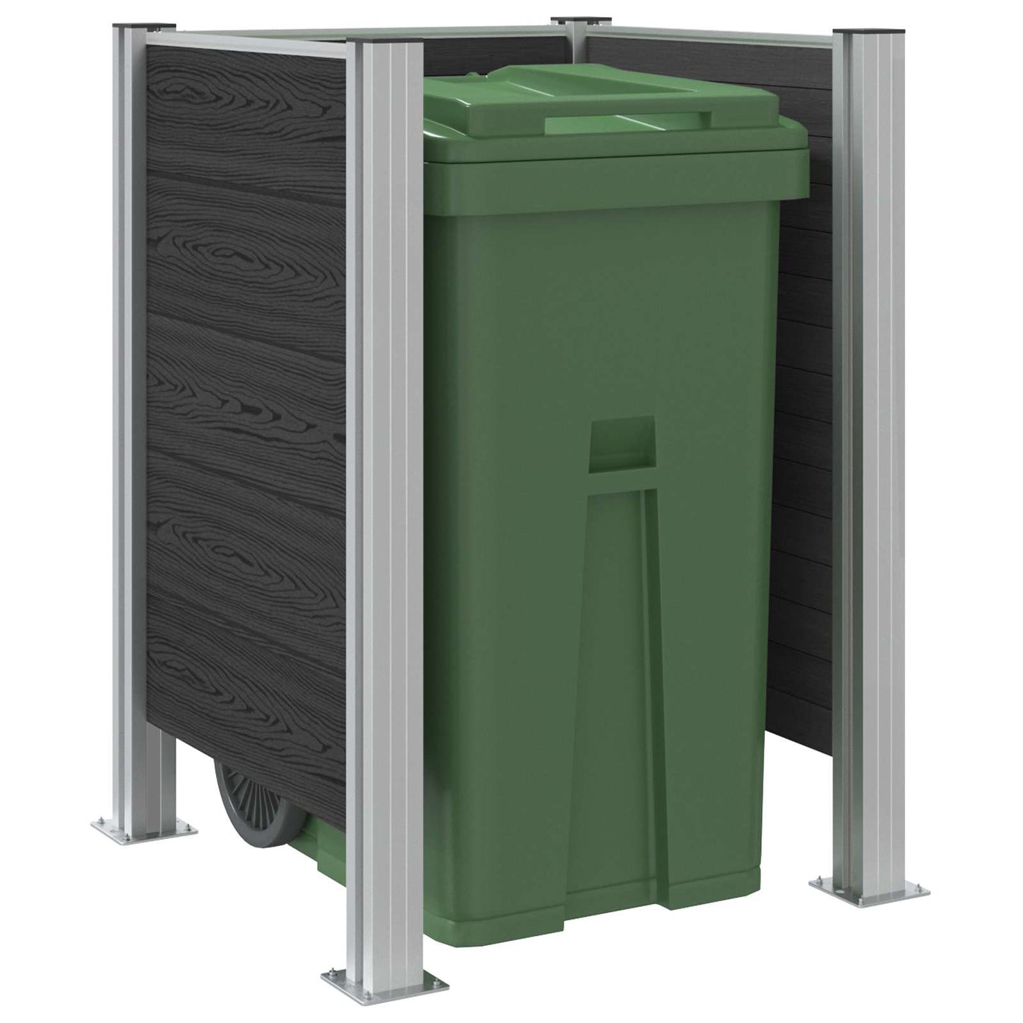 vidaXL Φράχτης Σκουπιδιών Γκρι 85 x 85 x 115 cm Αλουμίνιο και WPC