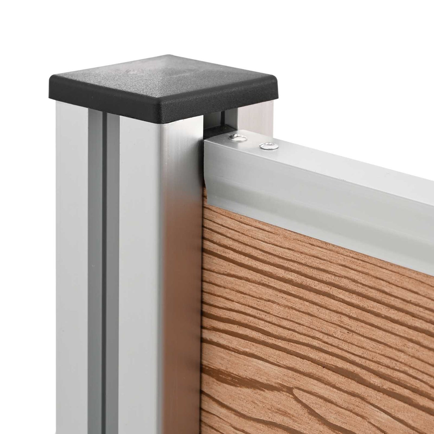 vidaXL Φράχτης Σκουπιδιών Καφέ 85 x 85 x 115 cm Αλουμίνιο και WPC
