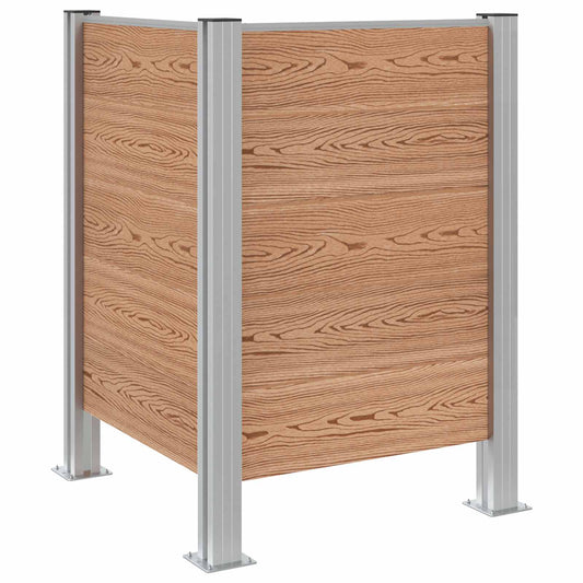 vidaXL Φράχτης Σκουπιδιών Καφέ 85 x 85 x 115 cm Αλουμίνιο και WPC