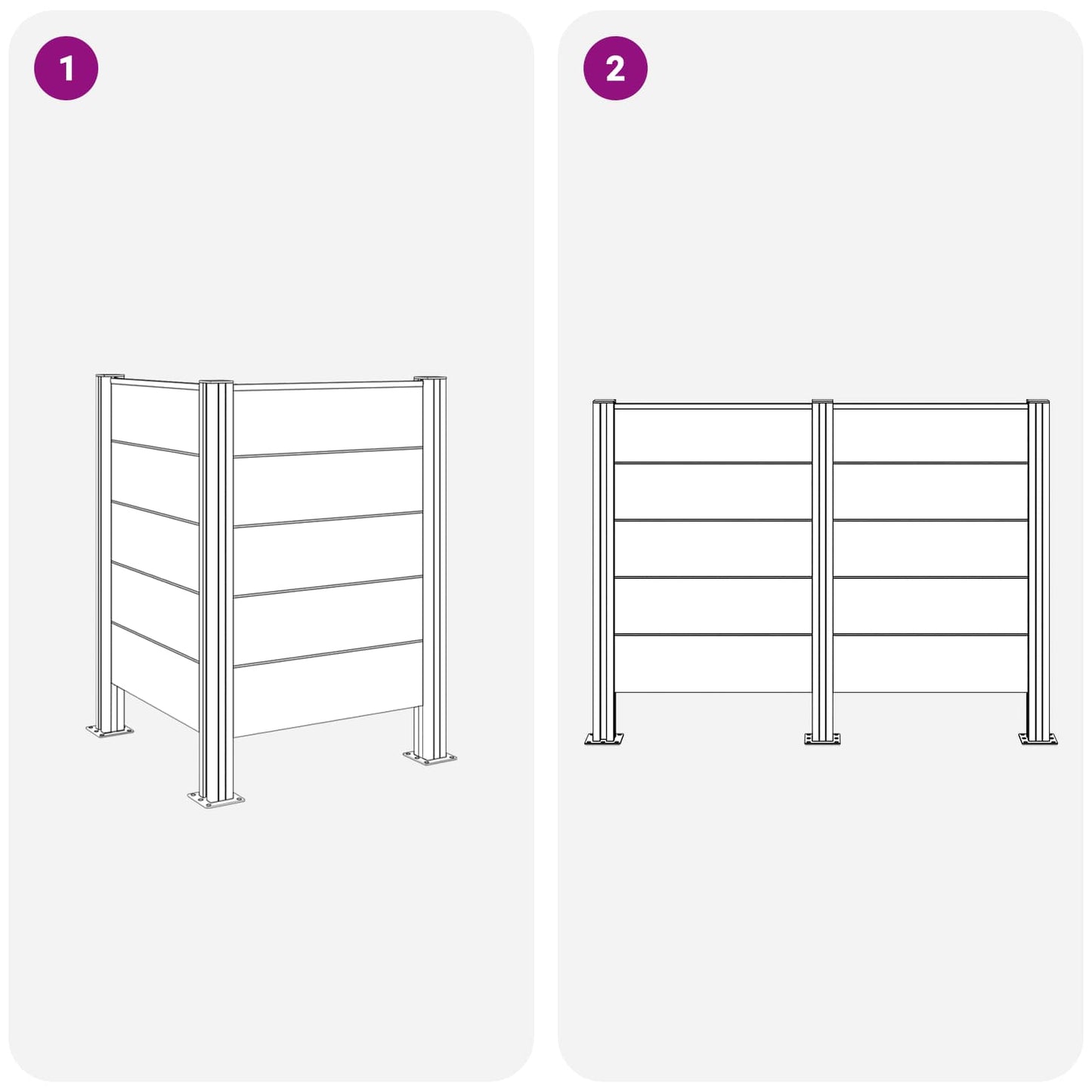 vidaXL Φράχτης Σκουπιδιών Καφέ 85 x 85 x 115 cm Αλουμίνιο και WPC