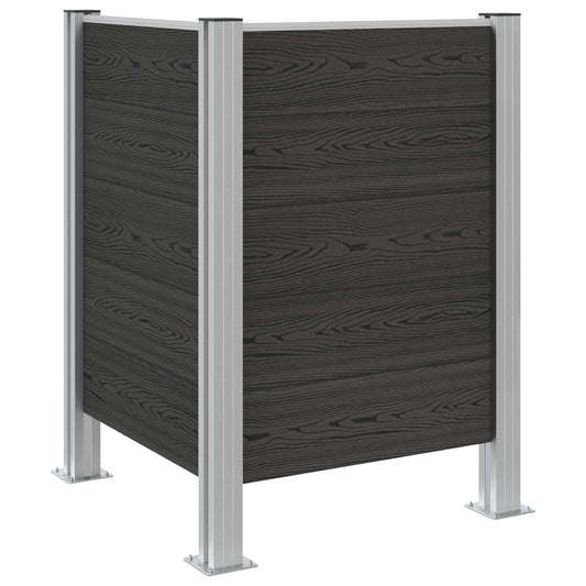 vidaXL Φράχτης Σκουπιδιών Γκρι 85 x 85 x 115 cm Αλουμίνιο και WPC
