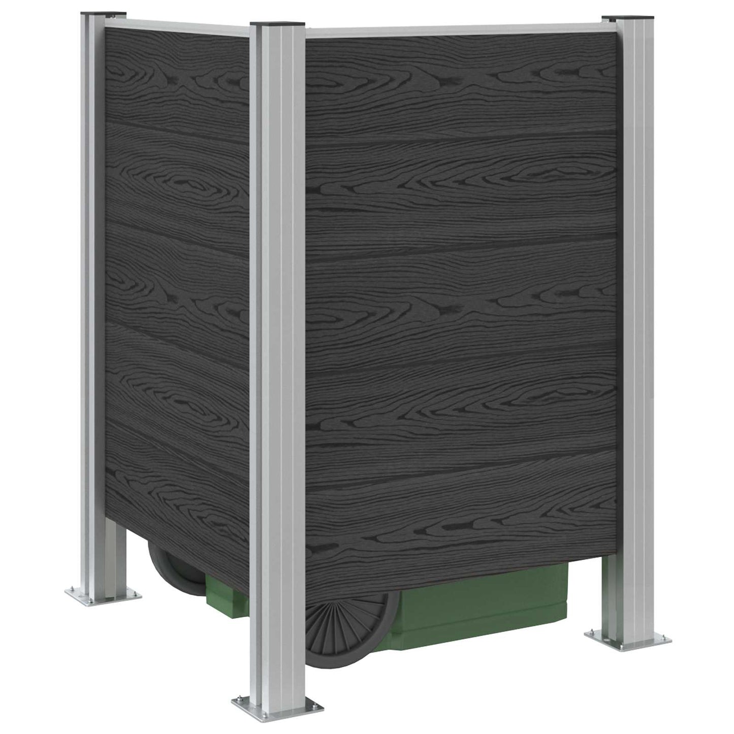 vidaXL Φράχτης Σκουπιδιών Γκρι 85 x 85 x 115 cm Αλουμίνιο και WPC