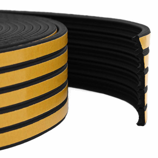 vidaXL Αυτοκόλλητη σφραγίδα παραθύρου Μαύρο 15 x 8 mm 12 m EPDM αφρός