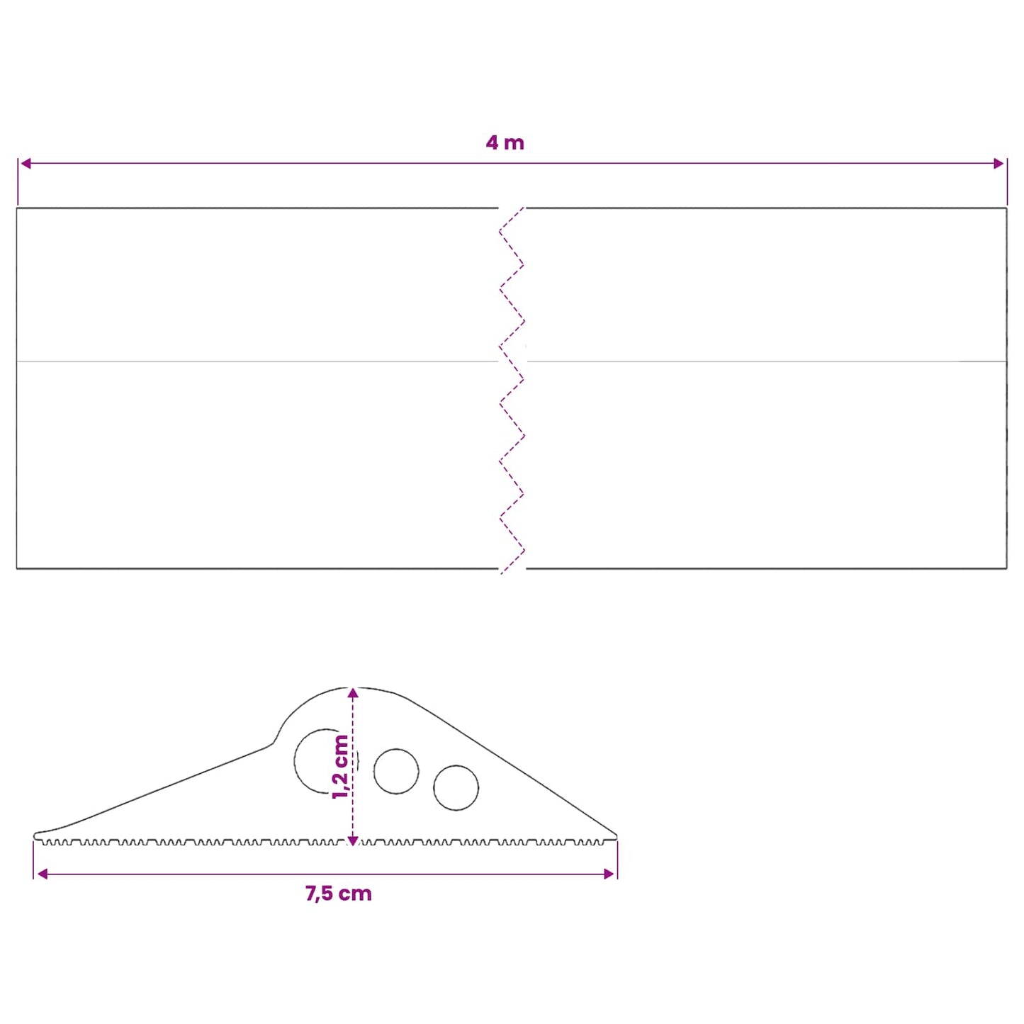 vidaXL Σφραγίδα Δαπέδου Γκαράζ Μαύρο 75 x 12 χιλ. 4 μ. EPDM Καουτσούκ