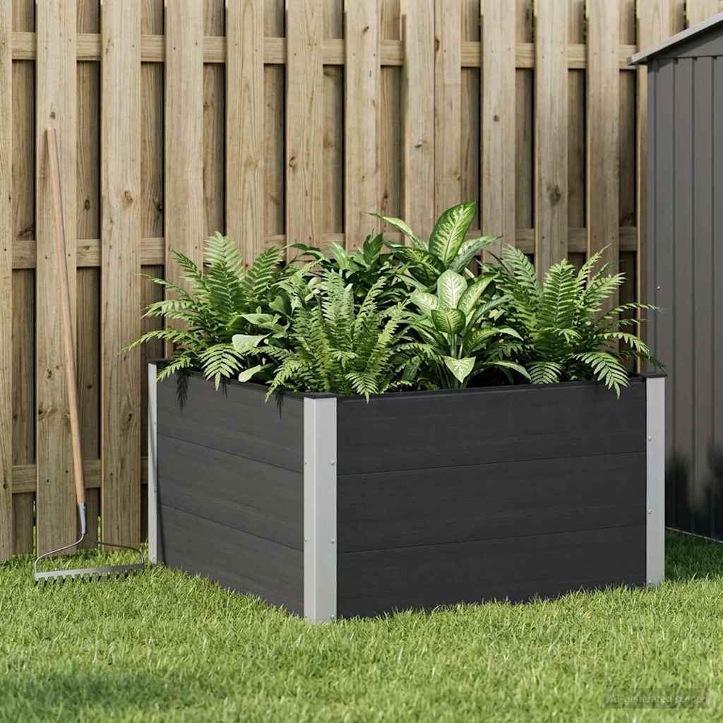 vidaXL Υπερυψωμένη Ζαρντινιέρα Μαύρο 100 x 100 x 54 cm