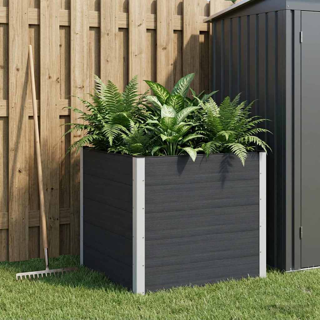 vidaXL Υπερυψωμένη Ζαρντινιέρα Μαύρο 100 x 100 x 91 cm