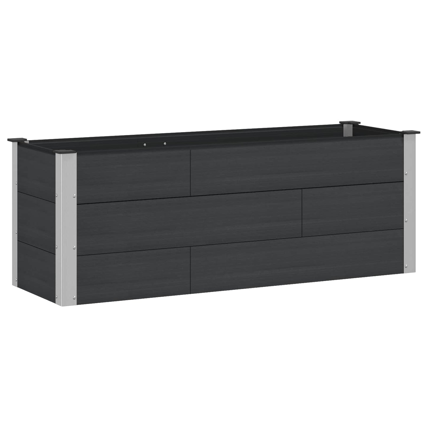 vidaXL Υπερυψωμένη Ζαρντινιέρα Μαύρο 150 x 50 x 54 cm