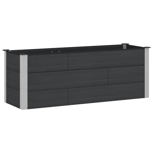 vidaXL Υπερυψωμένη Ζαρντινιέρα Μαύρο 150 x 50 x 54 cm