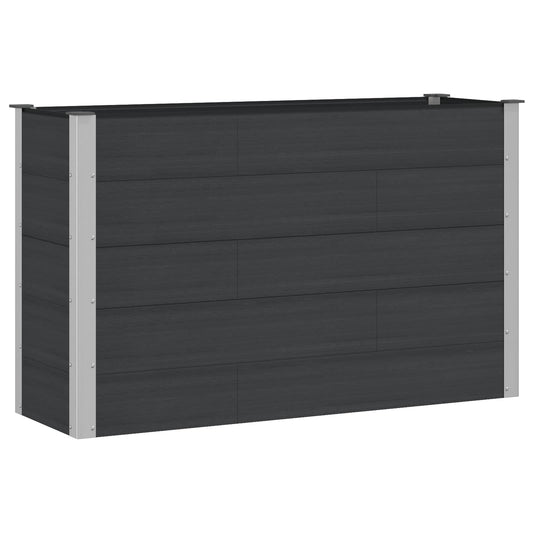vidaXL Υπερυψωμένη Ζαρντινιέρα Μαύρο 150 x 50 x 91 cm