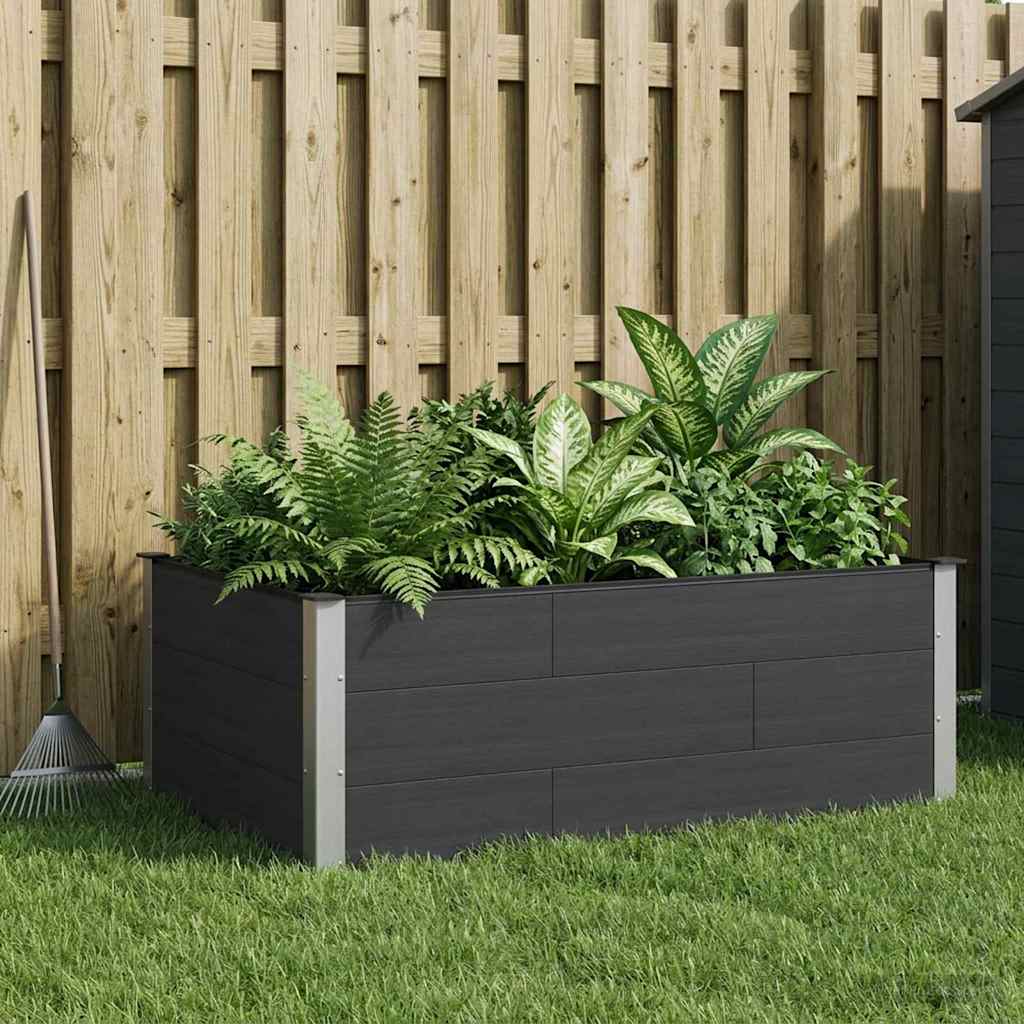 vidaXL Υπερυψωμένη Ζαρντινιέρα Μαύρο 150 x 100 x 54 cm