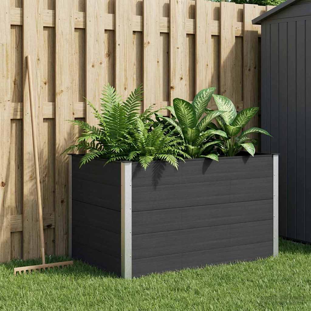 vidaXL Υπερυψωμένη Ζαρντινιέρα Μαύρο 150 x 100 x 91 cm