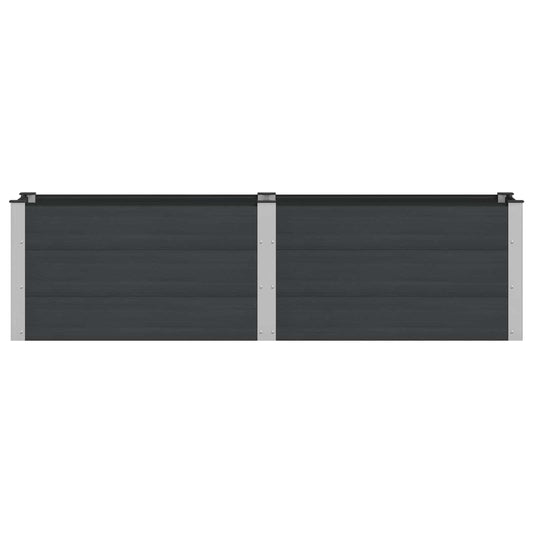 vidaXL Υπερυψωμένη Ζαρντινιέρα Μαύρο 200 x 50 x 54 cm