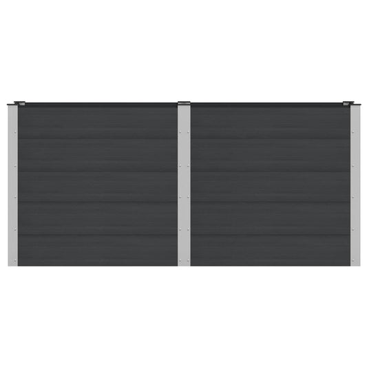 vidaXL Υπερυψωμένη Ζαρντινιέρα Μαύρο 200 x 50 x 91 cm
