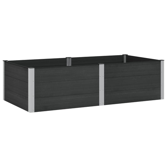 vidaXL Υπερυψωμένη Ζαρντινιέρα Μαύρο 200 x 100 x 54 cm
