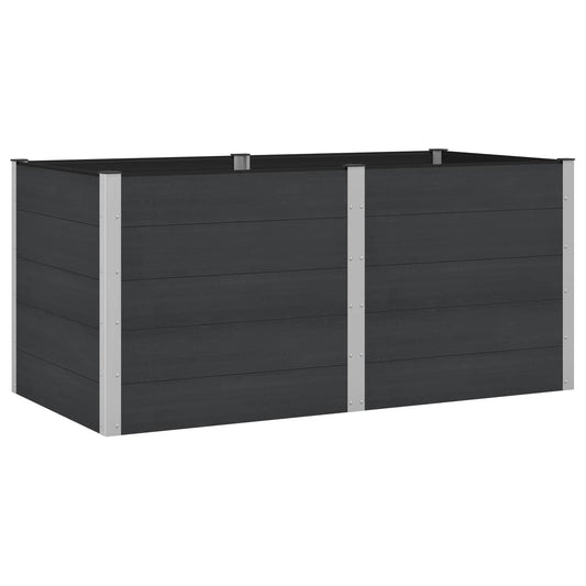 vidaXL Υπερυψωμένη Ζαρντινιέρα Μαύρο 200 x 100 x 91 εκ