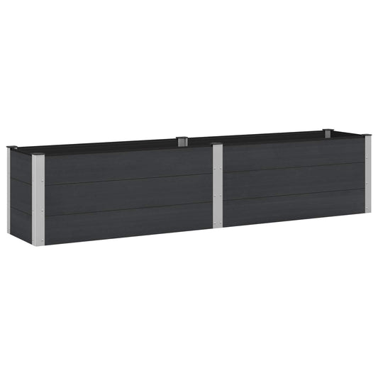 vidaXL Υπερυψωμένη Ζαρντινιέρα Μαύρο 250 x 50 x 54 cm