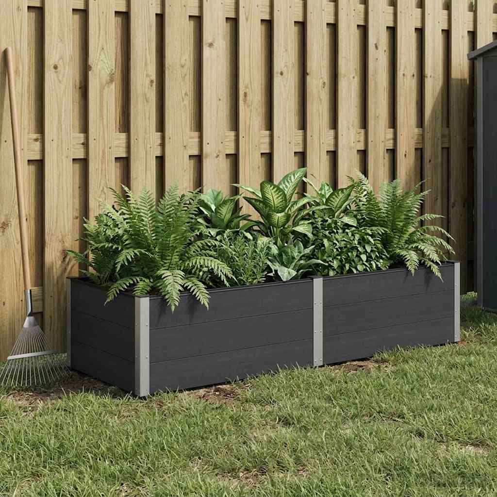 vidaXL Υπερυψωμένη Ζαρντινιέρα Μαύρο 250 x 100 x 54 cm