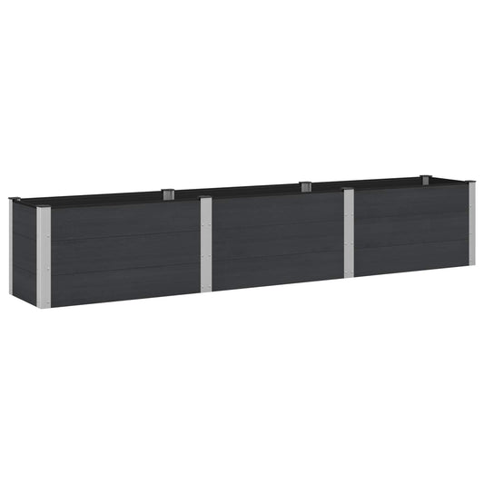 vidaXL Υπερυψωμένη Ζαρντινιέρα Μαύρο 300 x 50 x 54 cm