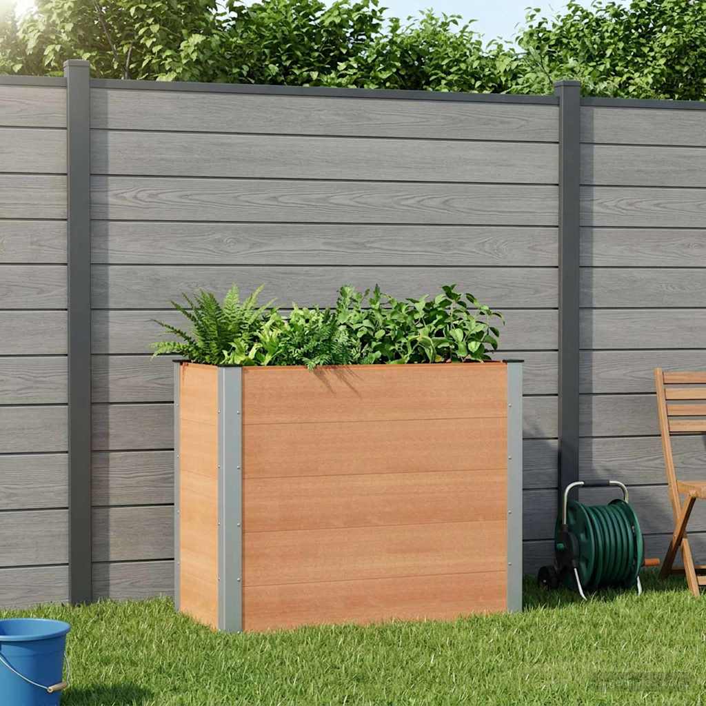 vidaXL Υπερυψωμένη Ζαρντινιέρα Καφέ 100 x 50 x 91 cm WPC και Αλουμίνιο
